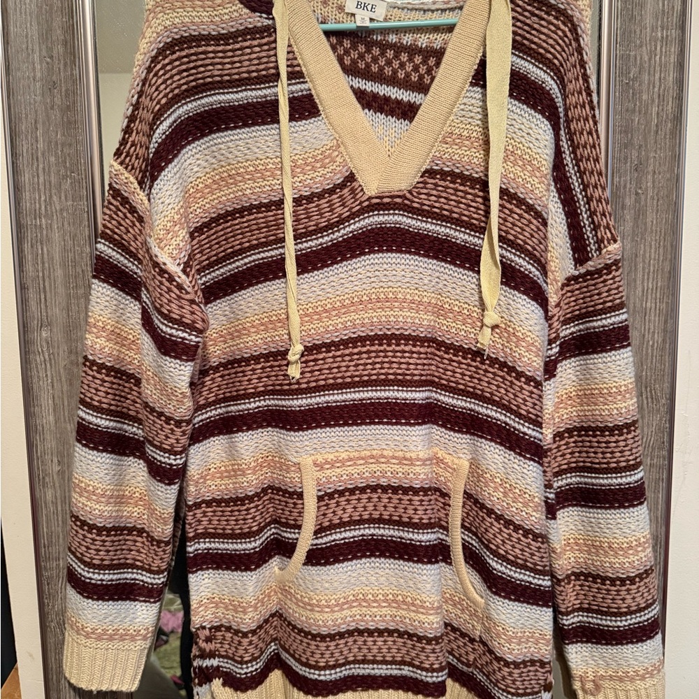 BKE Multicolor Striped Knit Hoodie